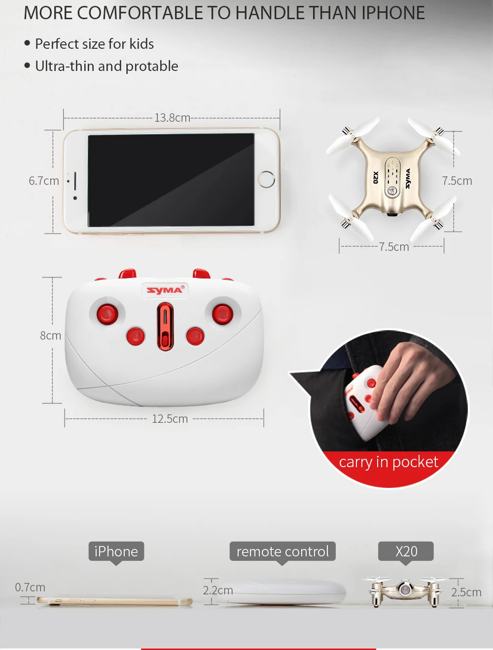 Мини-Дрон RC Дрон SYMA X20 Квадрокоптер 2,4G 4CH 6-aixs Gyro RTF с безголовым режимом удержания высоты 3d-флип Новейший самолет