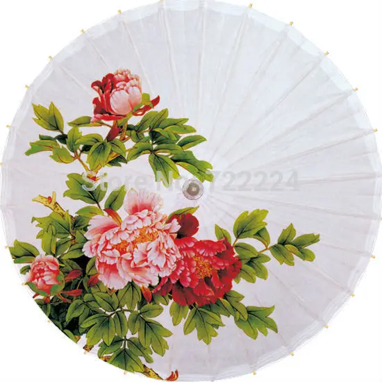 

Dia 50CM Classical handmade Blooming Peony painting 1 oiled paper waterproof sunscreen decoration umbrella