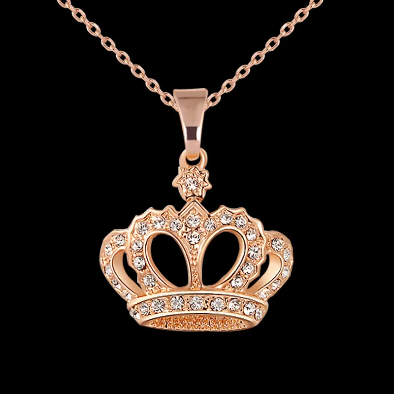 1 Pcs Fashion Crystal Pendant Necklaces Premium Crown Gold And Silver Sweater Chain A481 | Украшения и аксессуары