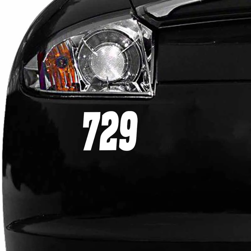 Интересный виниловый автомобильный стикер YJZT 13 7 см * 10 с номером мотоцикла 729