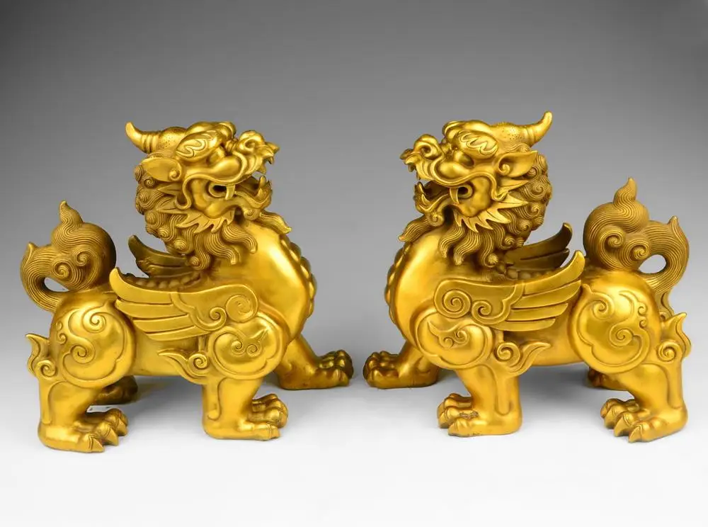 Счастливый талисман большого размера медное Храброе украшение фэн-шуй | Дом и сад