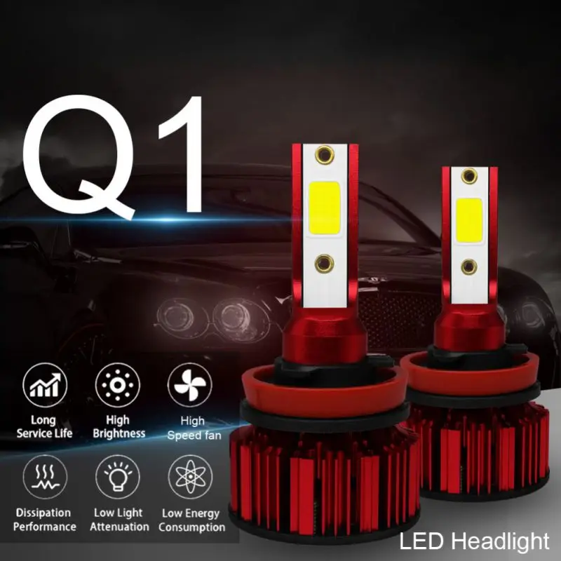 Новые Q1-LED фары HB3/9005/H10 светодиодные Автомобильные комплект лампы преобразования