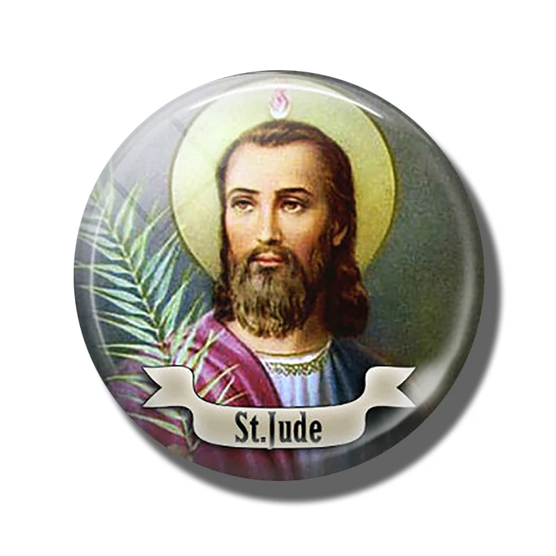 12 шт. St Therese Joseph Jude Майкл Клэр Ассизи Религиозные ювелирные изделия аксессуары DIY кулон Круглый 25 мм стеклянный кабошон
