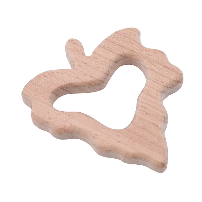 Maple Leaf Kids Baby Wooden Teether Teething Toy Accessory Teeth Development | Мать и ребенок