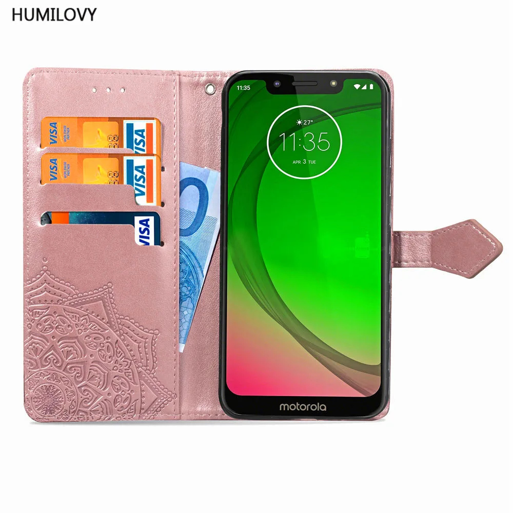 Для Fundas Motorola Moto G7 Играть чехол из искусственной кожи откидная крышка Держатель