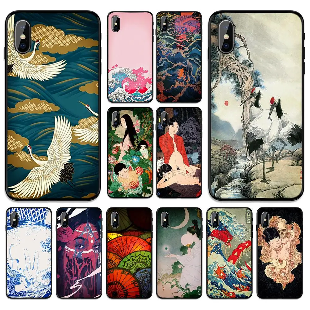 Японский стиль кран к морю мягкая термополиуретановая крышка-чехол для Apple iPhone 6 6S