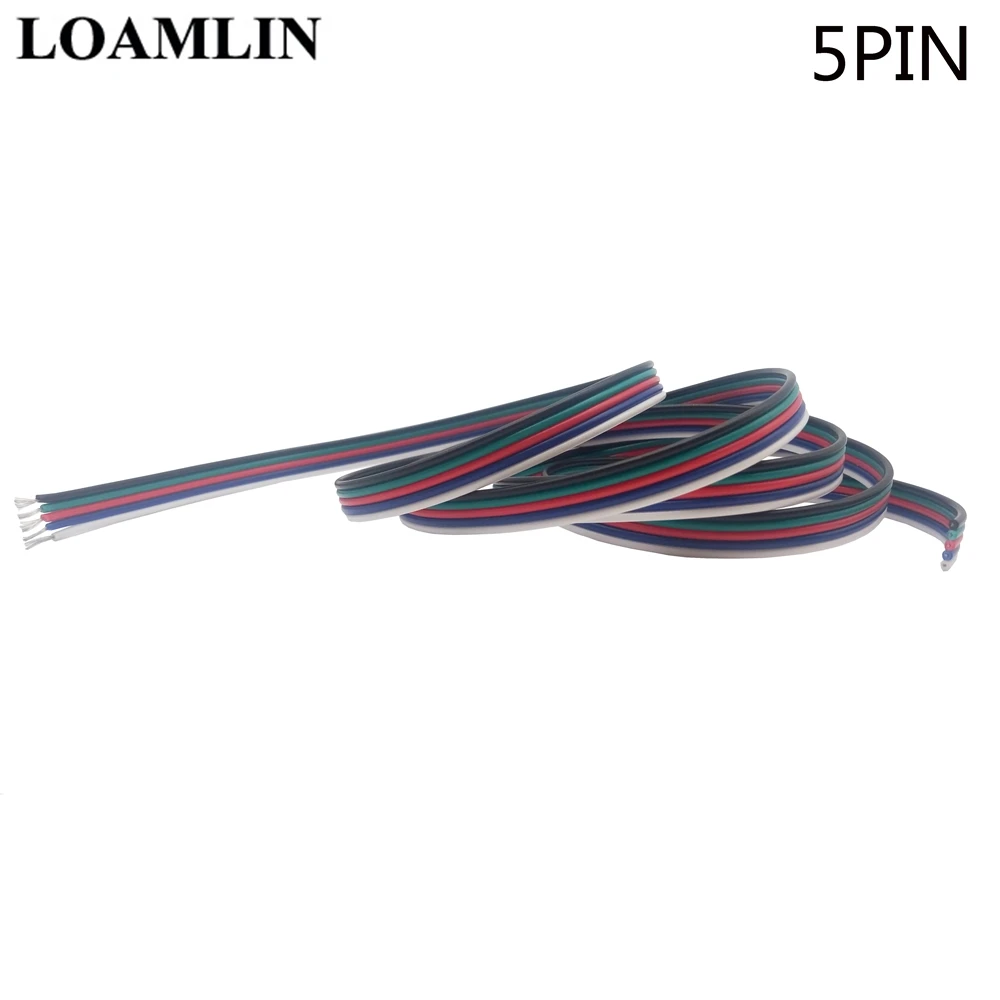 Светодиодная лента светильник 22AWG 5Pin Led провод 5m/10m/20m/50m/100m Удлинительный