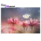 Алмазная мозаика с изображением бабочки из цветов