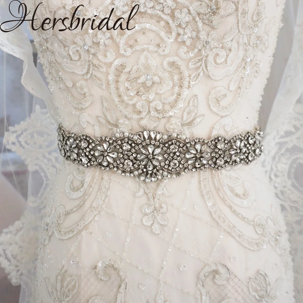 Luxury Crystal Bridal Belt Handmade Rhinestone Sash For Wedding Dress Antique Silver Accessories | Свадьбы и торжества