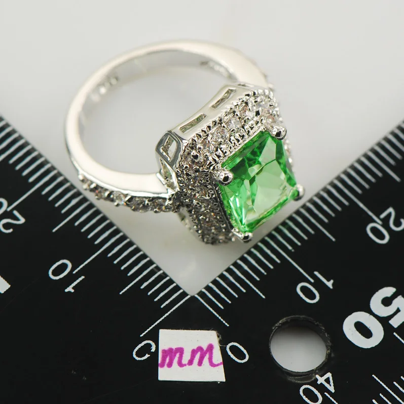 Кольцо Peridot женское из стерлингового серебра 925 пробы Размер 6 7 8 9 10|ring single|ring moneyring