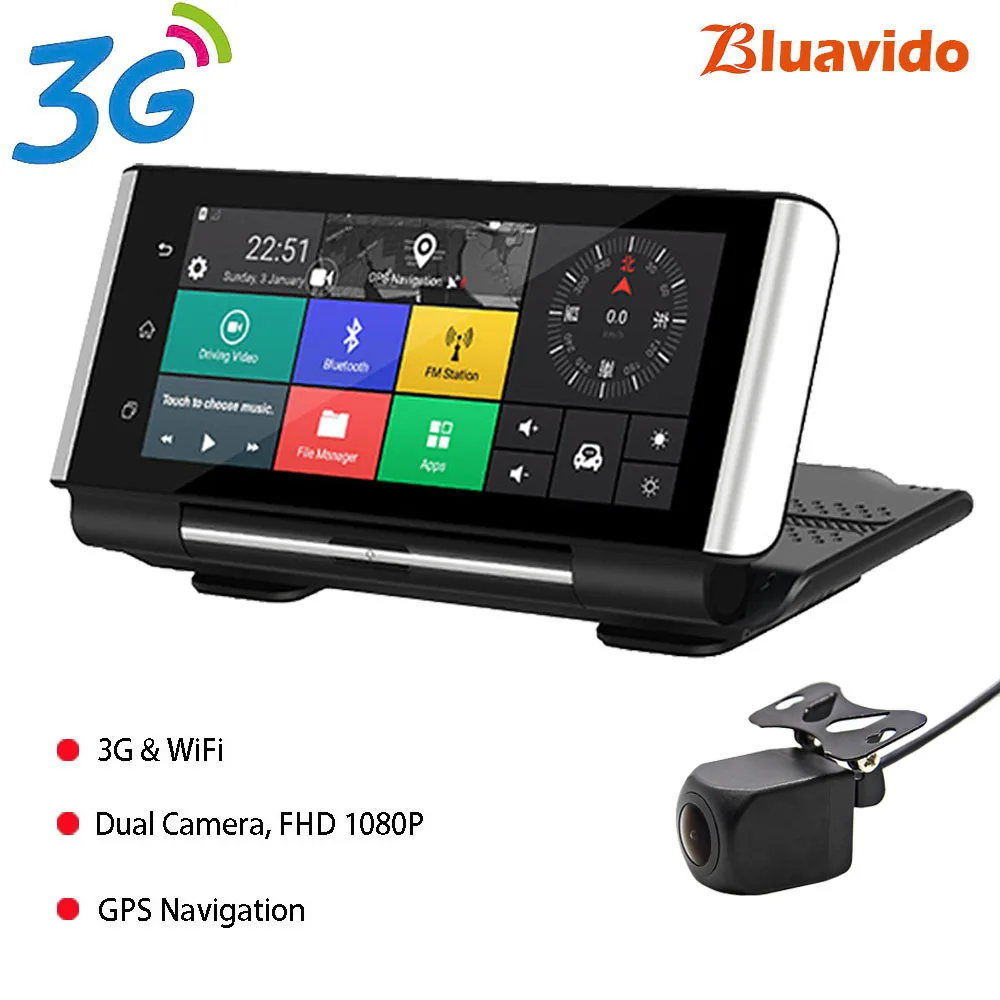 3G Bluavido " 4G Автомобильный видеорегистратор Android gps Nav ADAS FHD 1080P Автомобильный видеорегистратор ночное видение WiFi Двойная камера с обратным изображением - Название цвета: 3G