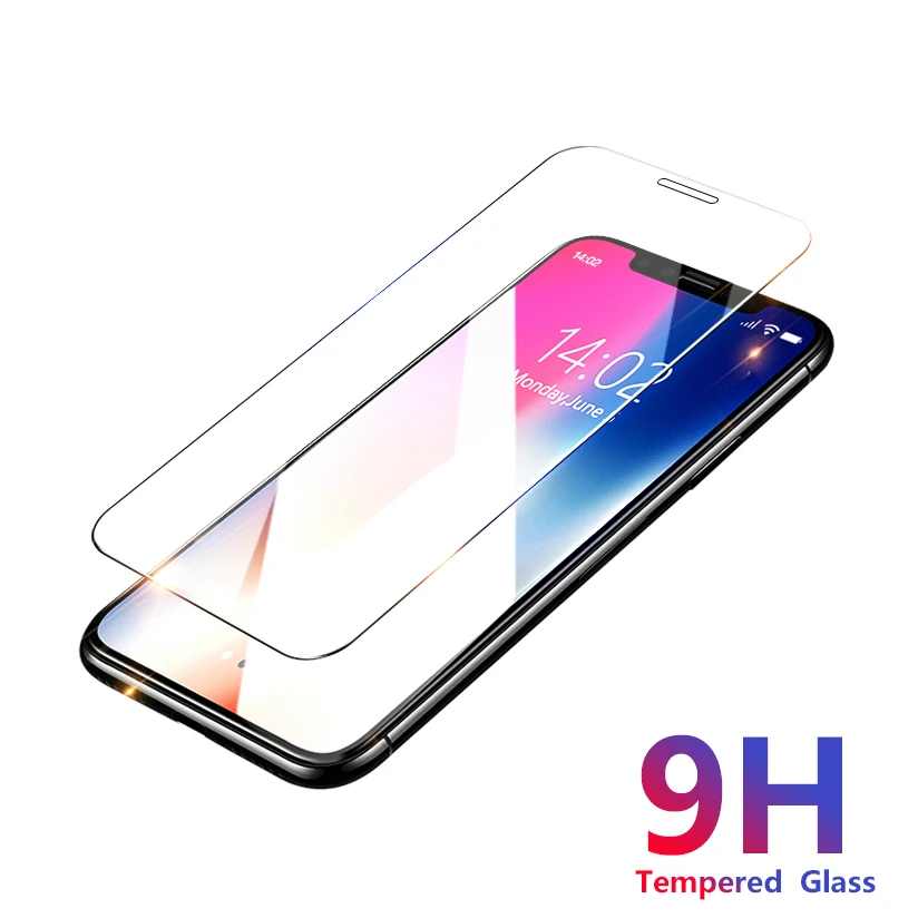 Закаленное стекло для iPhone X XR XS Max Защита экрана iphone 4 4S 5C 5 SE 6 6s 7 8 Plus усиленное