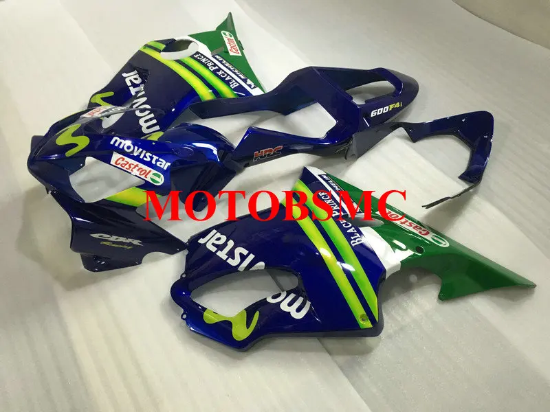Высокого качества комплект обтекателей для HONDA CBR600F4I 01 02 03 CBR600 F4I CBR 600 F4I 2001 2002 2003 ABS синий зеленый Обтекатели+ подарки HA56