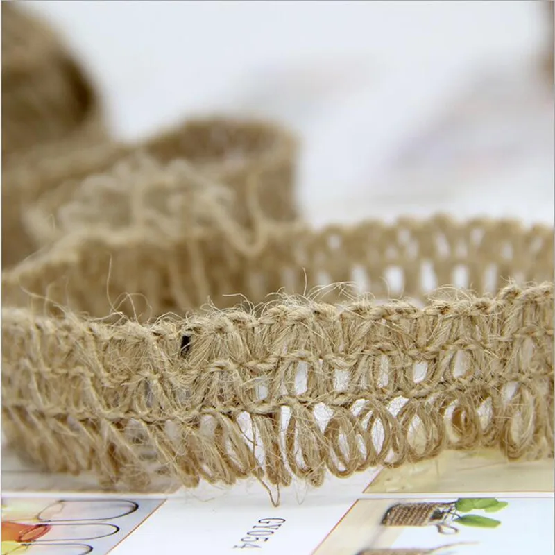 Кружевная лента с кисточками из пеньковой ткани 2 см плоский канат декоративная