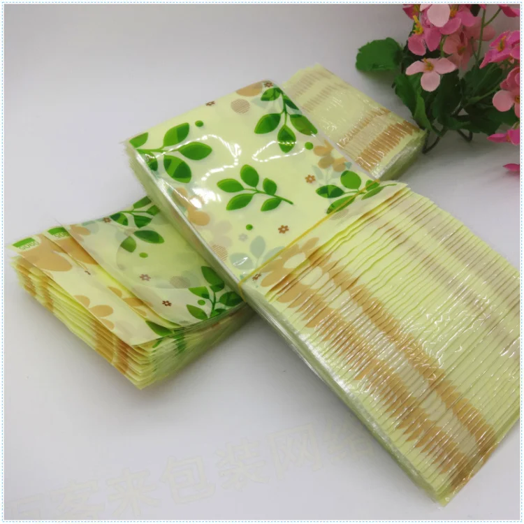 100 шт./лот 12*20 см 16*24 см закуска к чаю прозрачный Ziplock Упаковочные пакеты зеленый лист тепла уплотнение пластиковый клапан герметичный мешок