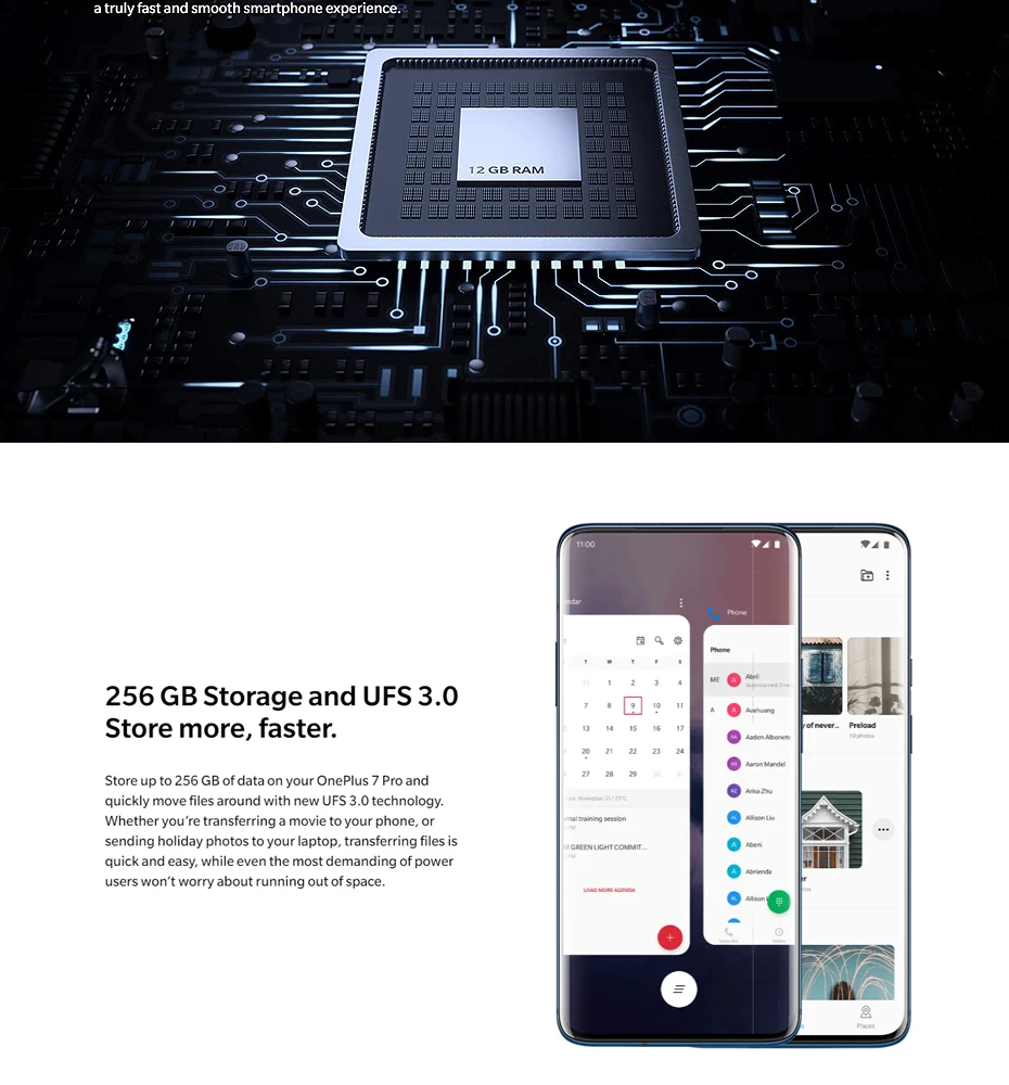 Смартфон Oneplus 7 Pro с глобальной ПЗУ, 6 ГБ, 128 ГБ, Snapdragon 855, 6,67 дюйма, AMOLED экран, 48мп, тройная камера, 30 Вт, зарядное устройство, NFC, 4000 мА/ч