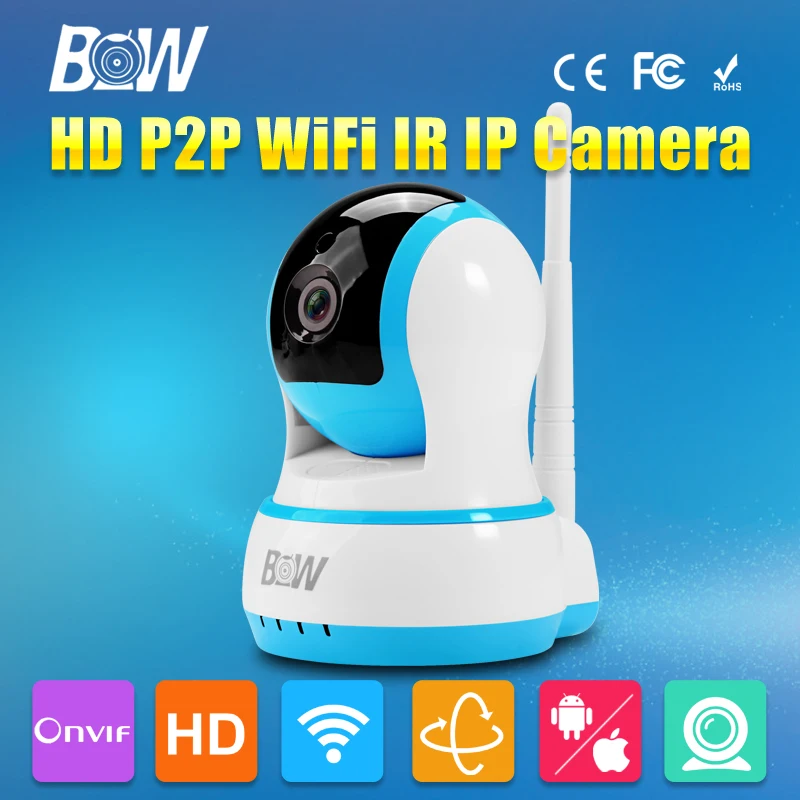 Bw с дыма HD 720 P IP Камера P2P Беспроводной Wi-Fi видеонаблюдения радионяня Портативный