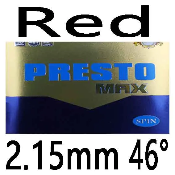 MAX SPIN Red 2.15 46 Дружба 729 PRESTO MAX( новинка) спин/скорость(не липкая Резина+ макропористая губка) резиновый пинг-понг для настольного тенниса - Цвет: MAX SPIN Red 2.15 46