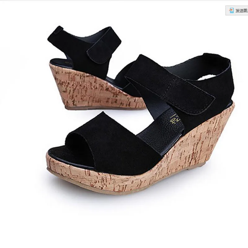 Новый Стиль платформа клин высокие каблуки женщин обувь плюс size35-43 Гладиатор