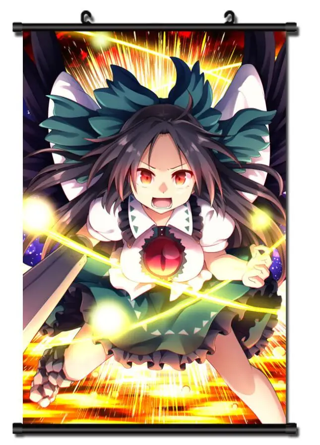 Японские декоративные картины Аниме TouHou проект подземный Анимизм сексуальная девушка Reiuji Utsuho домашний Декор стены Свиток Плакат