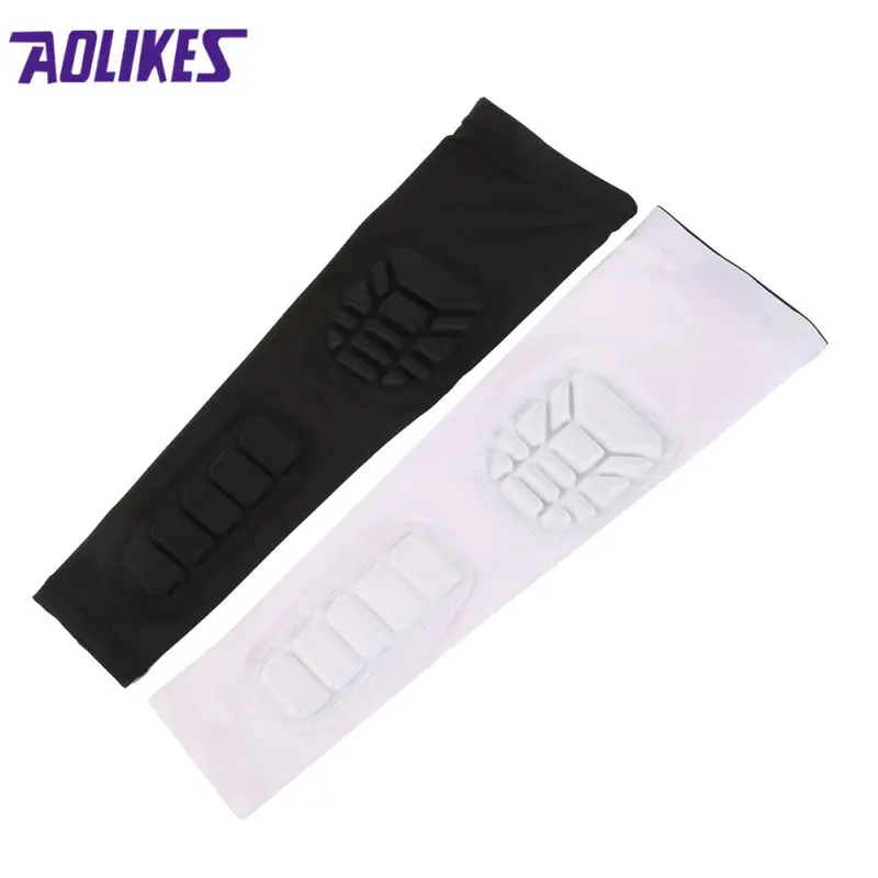 Gym Sports Arm Warmers Basketball Sleeves Honeycomb Anti-collision Non-slip Compression Elbow Pads Protector
