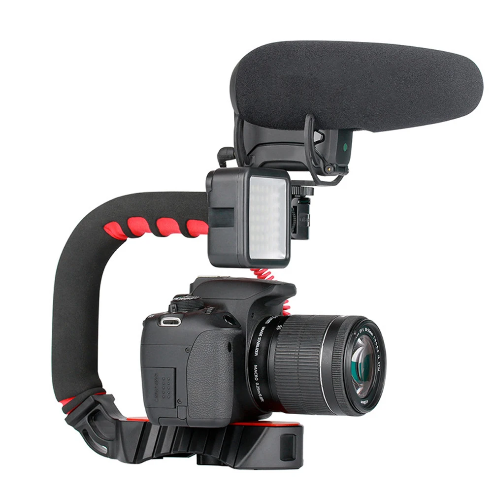 Cold Shoe U Shape Universal Triple Rig Mount Handheld Bracket Mini Action Grip DV Stabilizer Smartphone Camera Accessories | Электроника