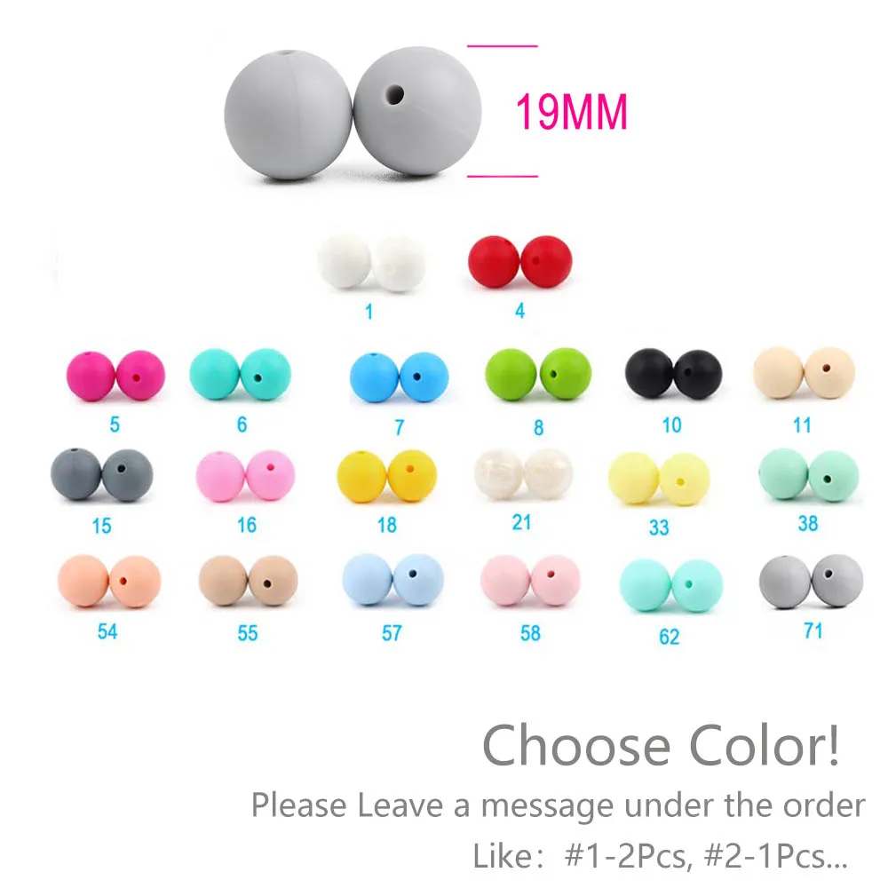KAT006-19mm Beads TYRY. HU 300 шт деревянные силиконовые бусины для детского Прорезывания Зубов Ожерелье DIY медсестры подарок продукты пищевого качества силиконовые бусины для прорезывания зубов - Цвет: KAT006-19mm Beads