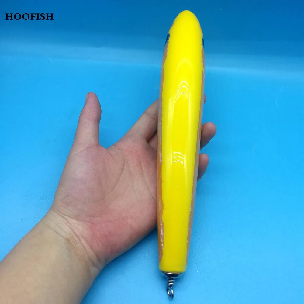 Hoofish 1 шт. Topwater деревянная палка приманки GT поверхности троллинг приманки 120 г/22 см 3 цвета deep sea ручной работы Рыбалка приманку