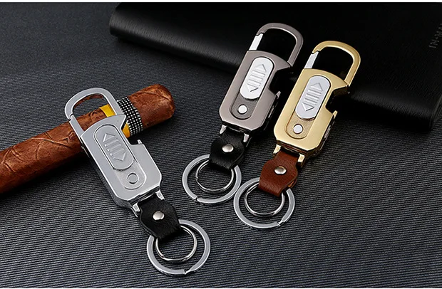Брелок usb зарядка Перезаряжаемый для сигарет; защита от ветра зажигалка беспламенная электрическая сигара электронная открывалка для бутылок зажигалка