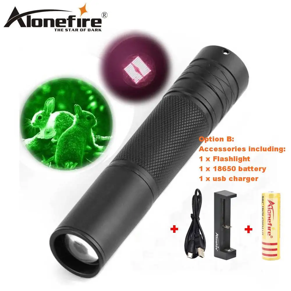 Черный AloneFire IR01 поступление 850nm инфракрасный ИК-фонарик лампа ночного видения алюминиевый Linterna светодиодный фонарь уличный охотничий фонарь Led - Цвет: Черный