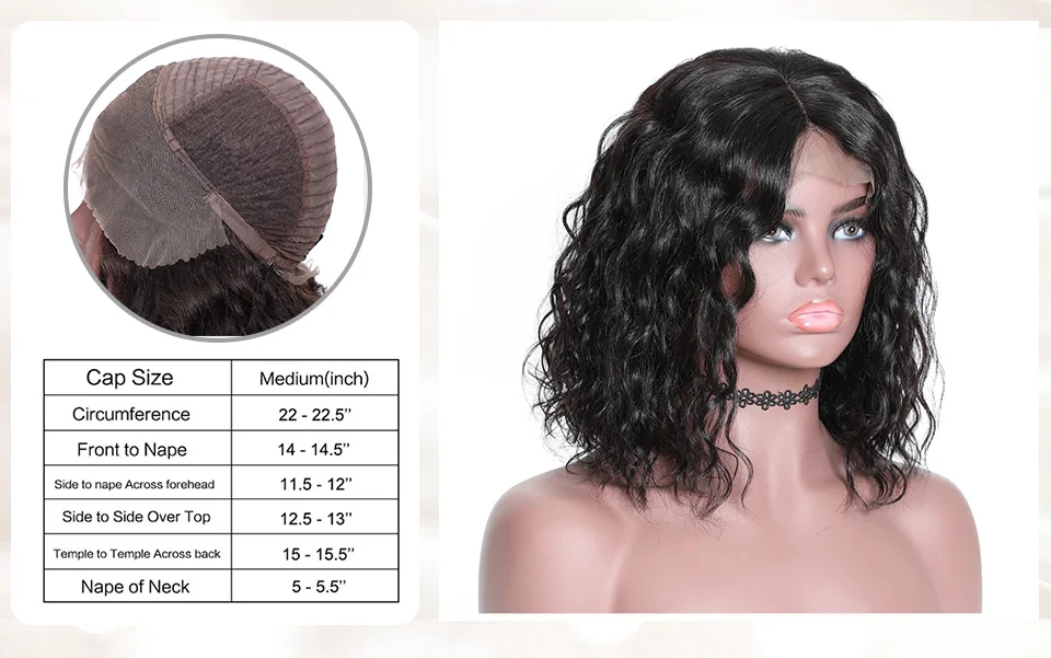 Sunber Bob волнистые волосы на кружеве 8-14 дюймов 130%/150% плотность remy волосы предварительно сорванные короткие бразильские боб парик для черных женщин