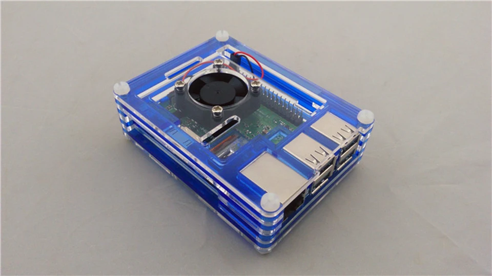 Синий Чехол Raspberry pi 3 Plus, корпус Raspberry pi 3B+ 9 слоев акриловой сборки - Цвет: Синий