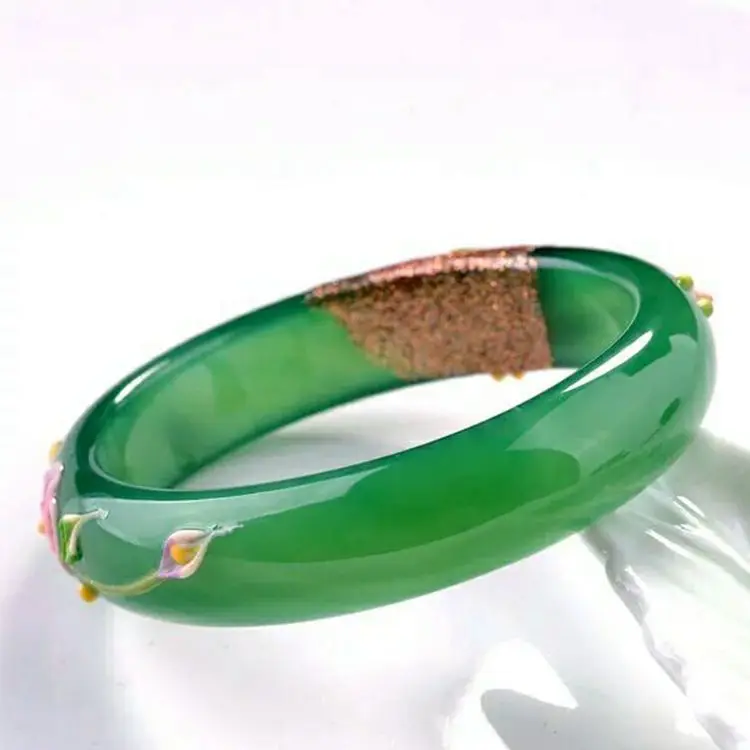 Модный браслет с рисунком павлина из натурального агата Агаты амулет для