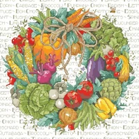 top quality lovely beautiful counted cross stitch kit vegetable wreath garland janlynn