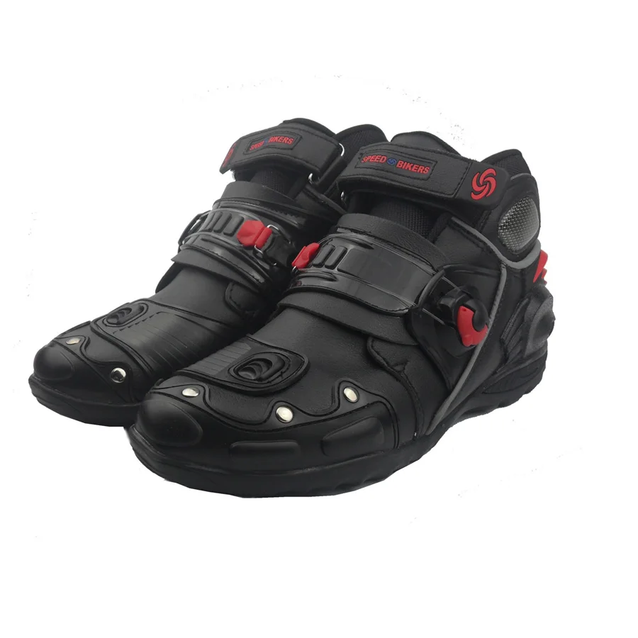 Мотоциклетные ботинки Pro biker кожаные дышащие черные для езды на мотоцикле|boots for