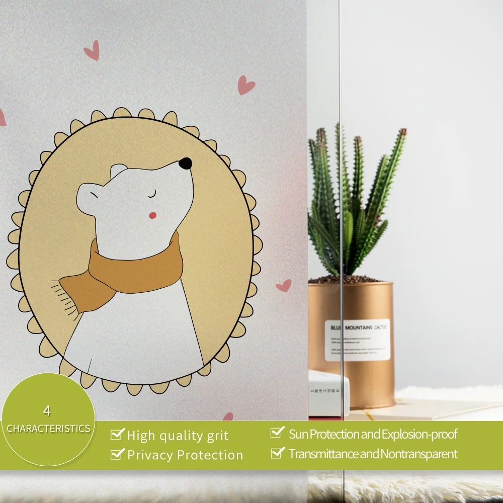 3Kinds Bear With Deer Fashion Cartoon Window Decorative Films Dicor Brand No Glue Static Glass Film Removable High Quality Vinyl | Дом и сад
