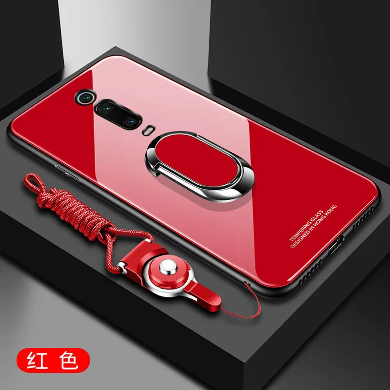 Для xiaomi Red mi K20 Pro чехол Роскошный Жесткий из закаленного стекла с кольцом-подставкой Магнитный защитный чехол на заднюю панель для xiaomi mi 9T Pro
