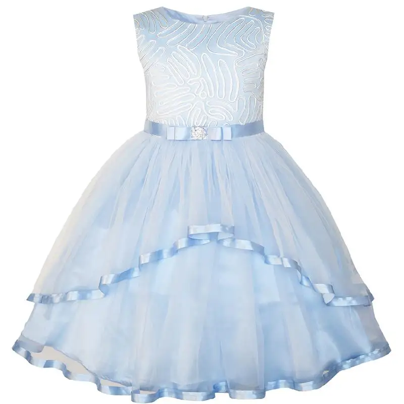 Flower Girl Dress Blush Belted Wedding Party Bridesmaid 2020 Summer Princess Dresses Kids Clothes Size 4-12 Carnival Vestidos | Детская