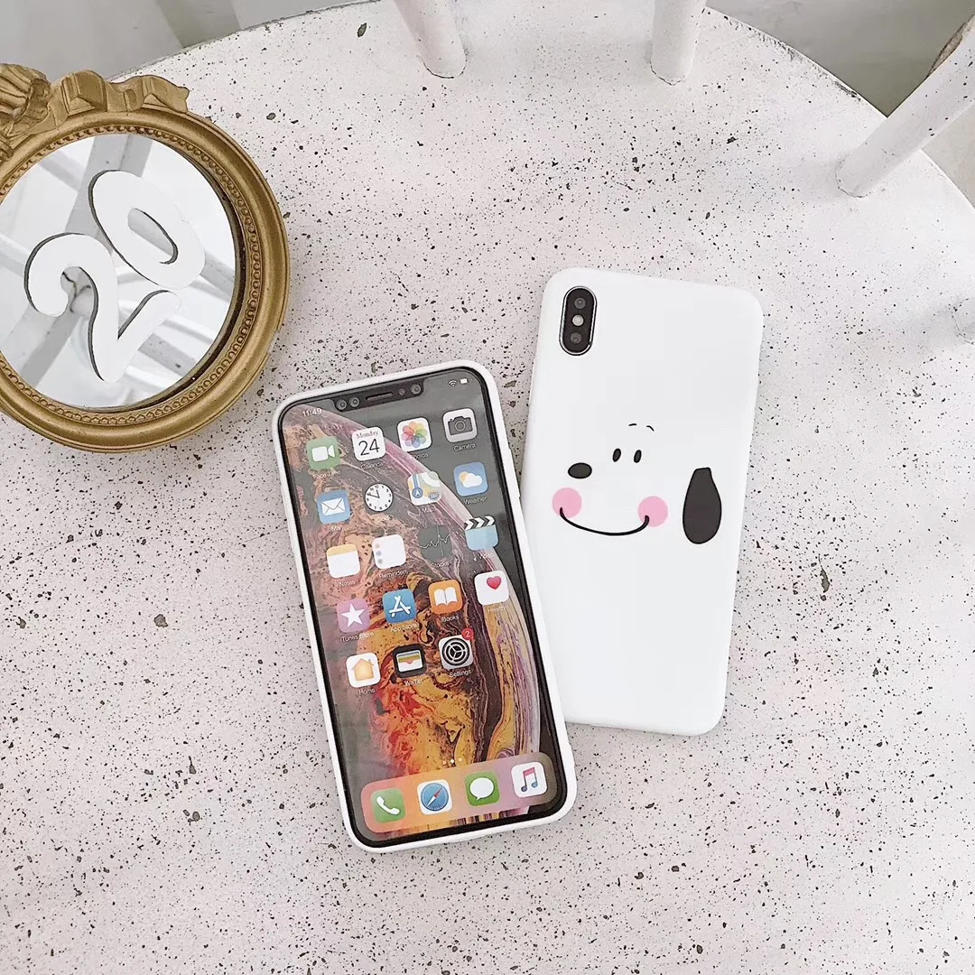 Простой мультяшный аниме щенок чехол для телефона iphone Xs MAX XR 6 6s 7 8 plus конфеты