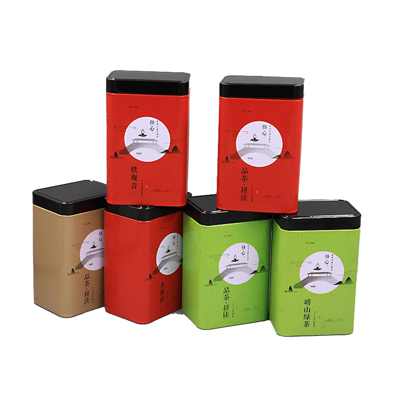 

Xin Jia Yi Packaging Box Food Grade Metal Printing Mints Blank Rectangle Light Green Christmas Food Container Tea Leaves Cans