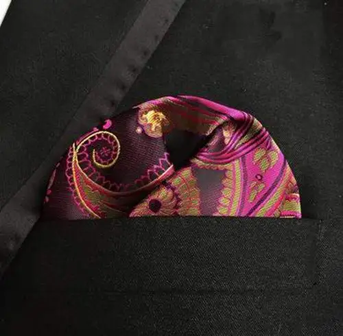 Бесплатная доставка Пейсли желтый синий бежевый шелк Hanky 100% мужской карманный