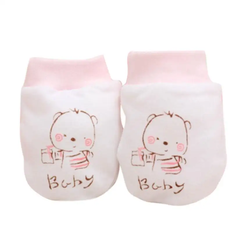 

New 1 Pairs Cute Cartoon Baby Infant Boys Girls Anti-scratch Mittens Soft Newborn Gloves Windproof oc26