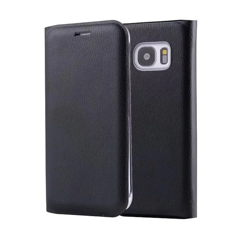 Black S6 Edge флип чехол бумажник для Samsung Galaxy s6/S6Edge Кожезаменитель флип чехол бумажник держателя карты телефон В виде ракушки для S6 - Цвет: Black