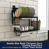 Dish Rack G Настенная кухонная полка 304 нержавеющая сталь сушилка для посуды сливная чаша столовые приборы подстаканник Подставка-сушилка для посуды с поддоном кухонный Органайзер - Цвет: Dish Rack G