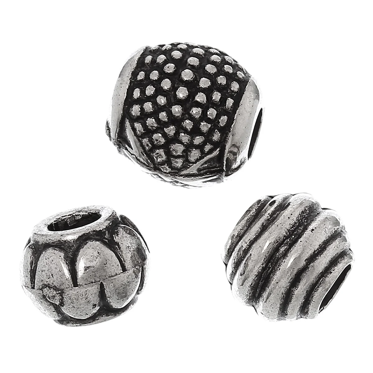 DoreenBeads 50 шт. случайно Смешанные акриловые бусины серебристого цвета подходят для