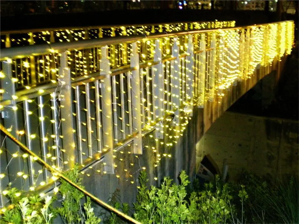 1,5X1,5 м 96LED строки открытый Рождественский декоративные свадебные Сетка Строка Фея Шторы гирлянды полосы праздник света