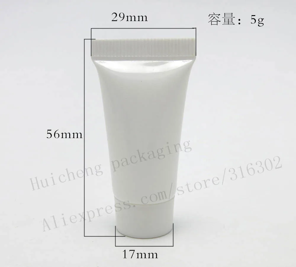 100 x Travel Empty Portable 5ml White Facial Cleanser Bottle Refillable Makeup Container Sample Bottles Soft Tube | Красота и