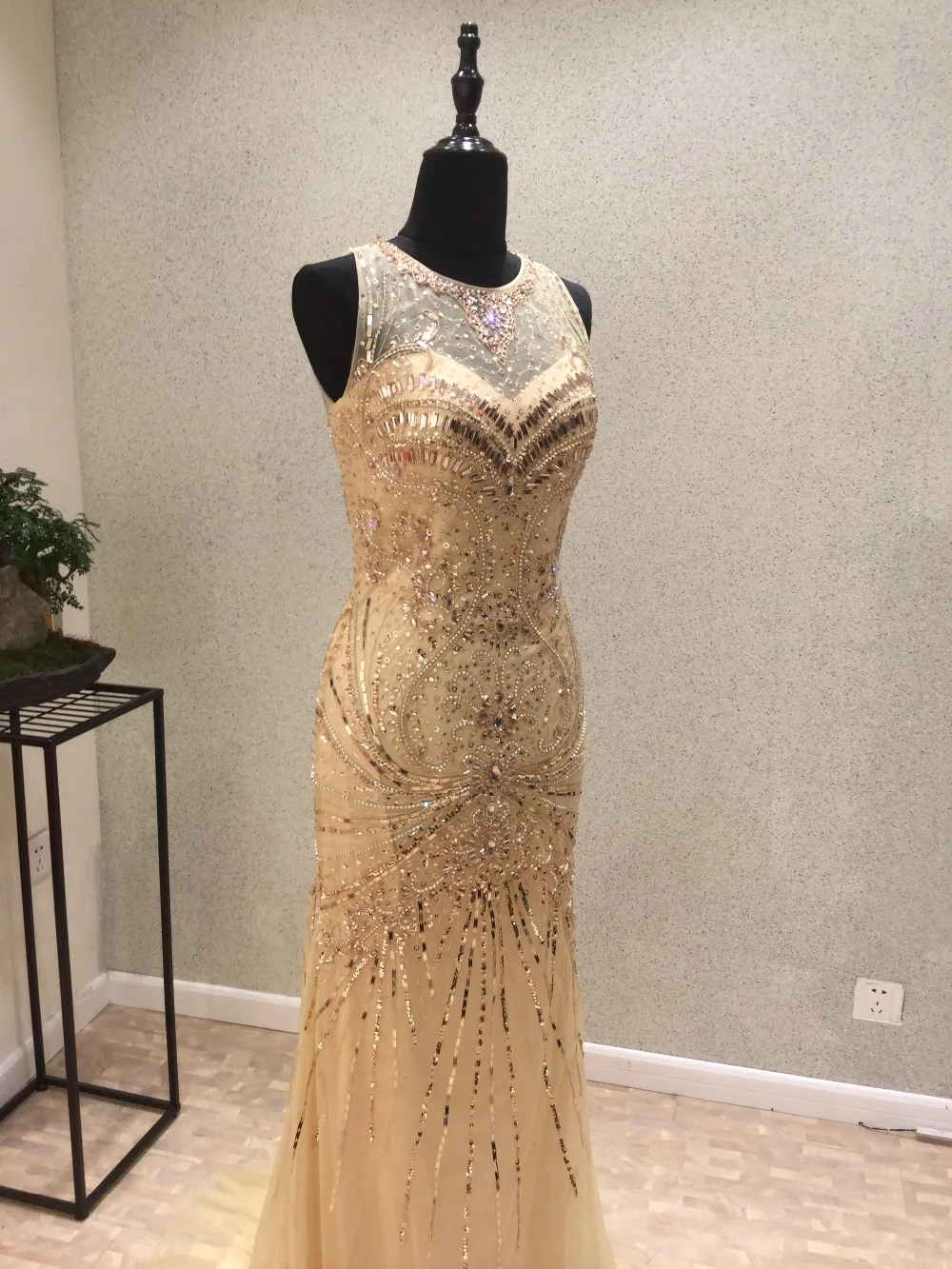 New Sexy Mermaid Prom Dresses 2020 O-Neck Cap Sleeve Floor Length Beading Tulle Evening Dresses vestido longo