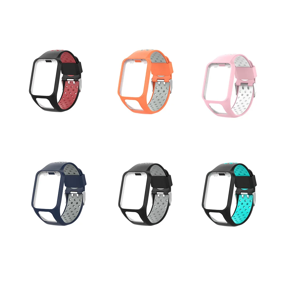 Замена мягкий силиконовый ремешок двойной цвет BraceletFor TomTom 2/3 музыкальные часы на
