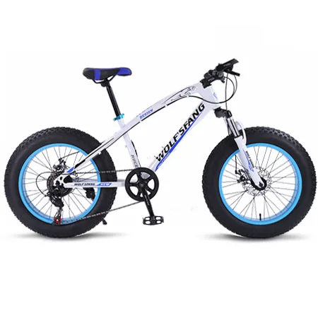 white Волчий Клык горный велосипед MTB(7/21 скорость 2," X 4,0" велосипедный шоссейный велосипед с крупными покрышками для езды по дисковый тормоз Для женщин и детей - Цвет: white
